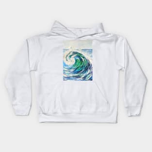 Blue Ocean Wave Kids Hoodie